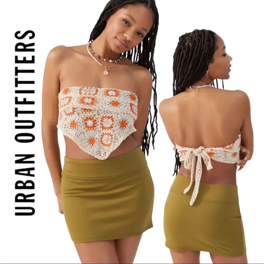 NEW Urban Outfitters UO Peachy Olive Low-Rise Mini Skirt L